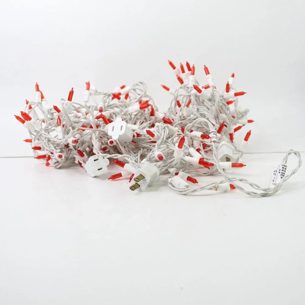 Red String Lights White Wire 44f for Christmas Holiday 4th of July Home Decor